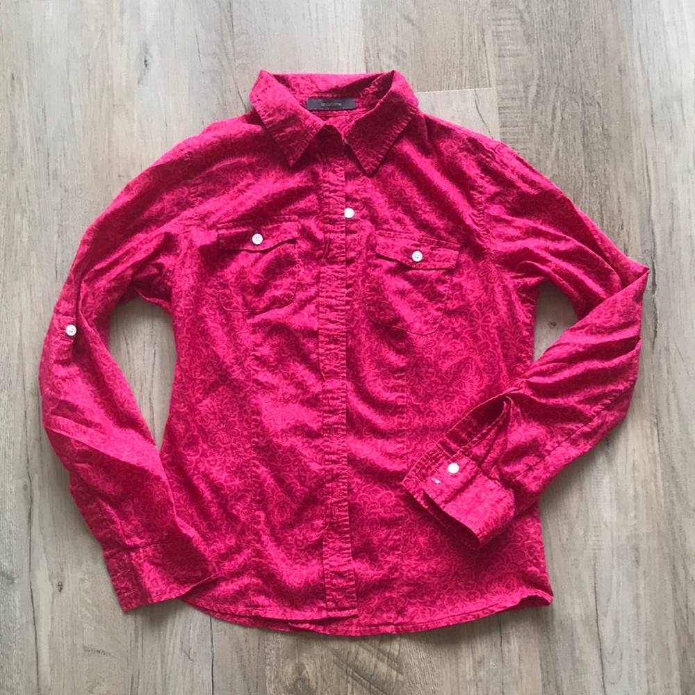 Bright Pink floral button down